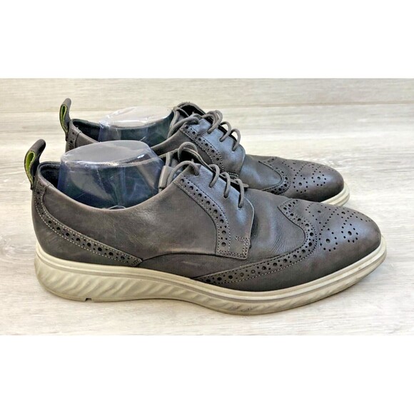 Ecco ST.1 Hybrid 83642411001 Men's 44 Black Leather Lace-Up Wingtip Derby Shoes - Picture 1 of 7